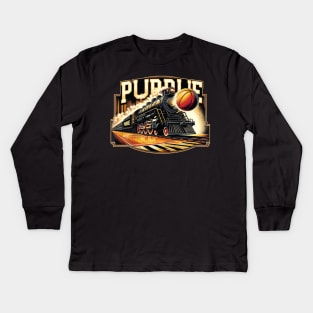 PURDUE Basketball Tribute - Basketball Purdure University Design Purdue Tribute - Basket Ball  Player Kids Long Sleeve T-Shirt